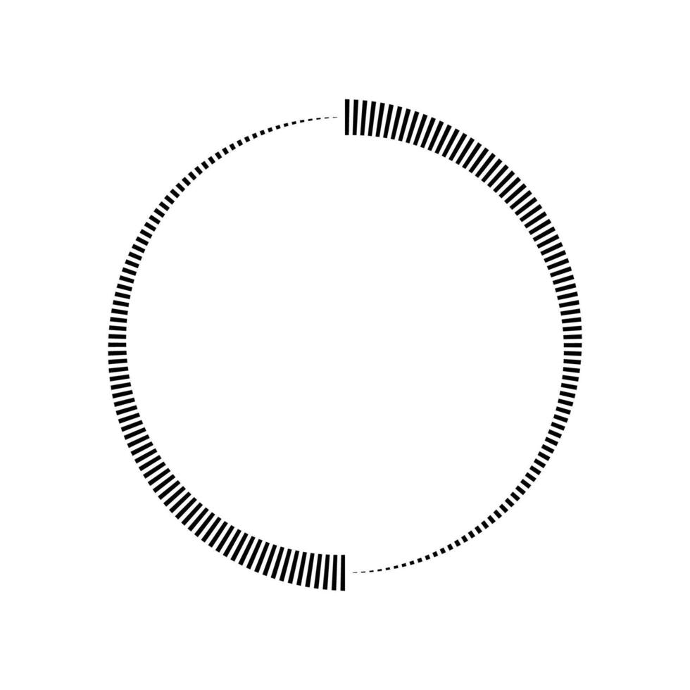 Circular Progress Bar, Segmented Black and White Loading Indicator vector