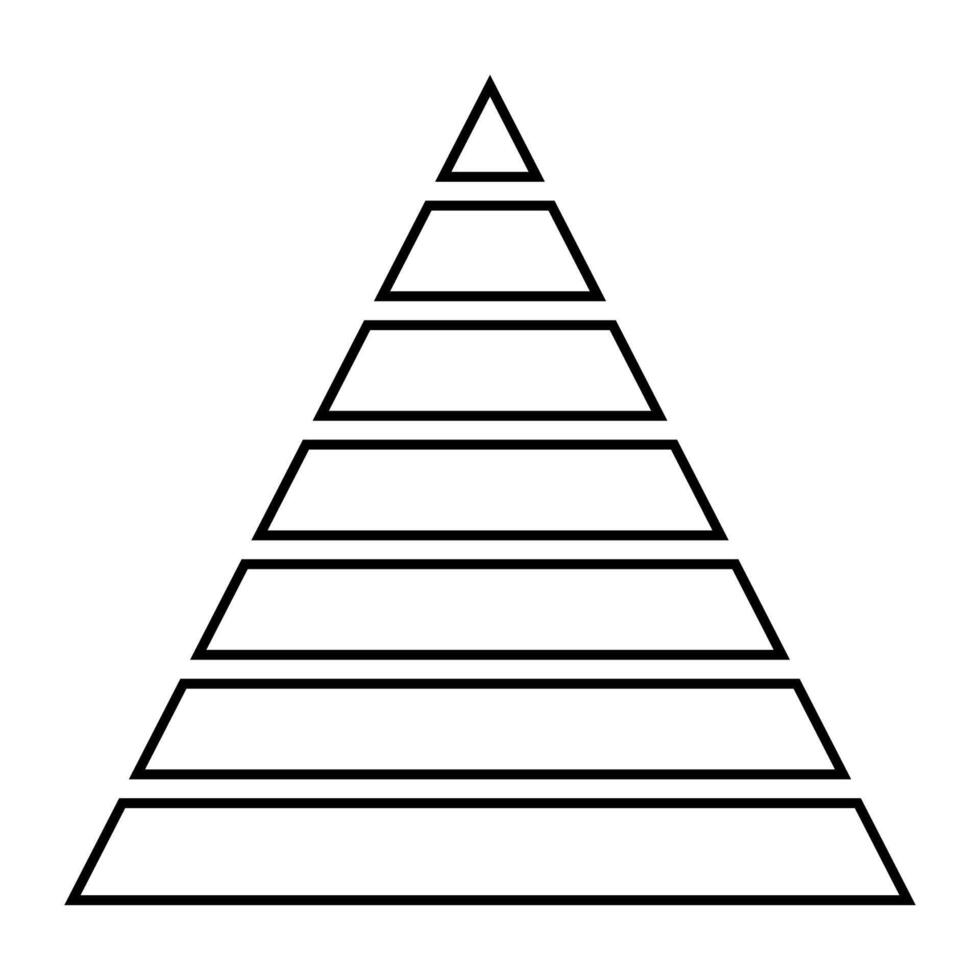 Maslow pyramid Seven Layer Pyramid Diagram, Hierarchical Structure, Stages Levels vector