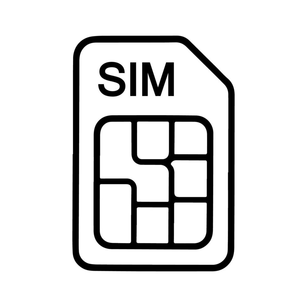 SIM Card Icon, Mobile Communication Technology vector