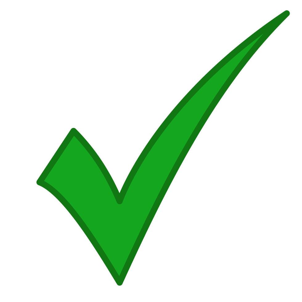 Vibrant Green Checkmark Symbol of Approval and Confirmation vector