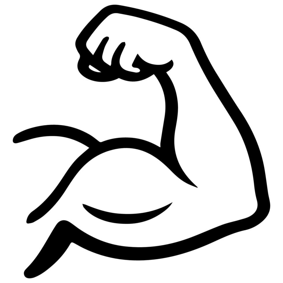 Flexed Bicep Muscle Showing Strength and Power vector