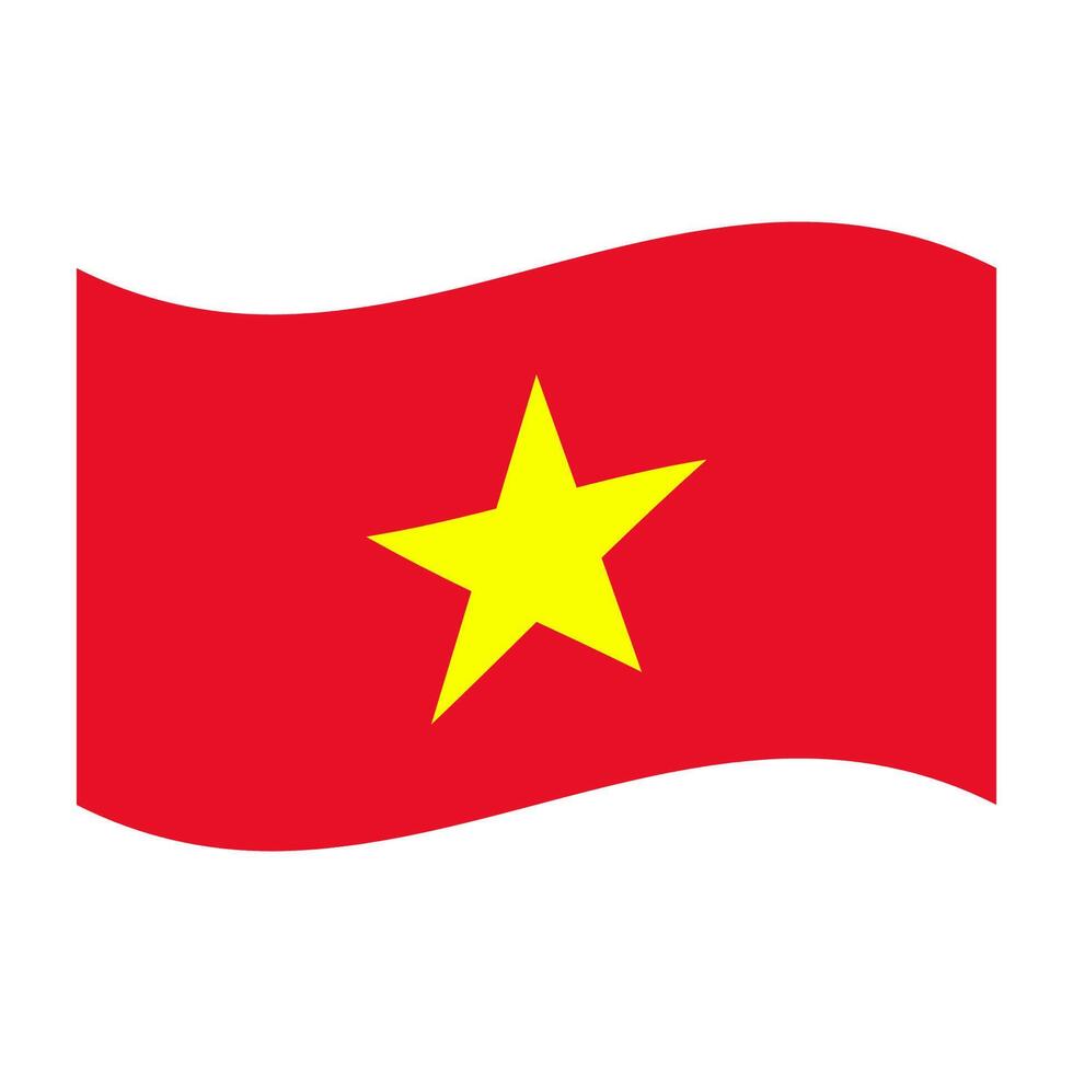 Waving Vietnamese Flag, National Symbol of Vietnam vector