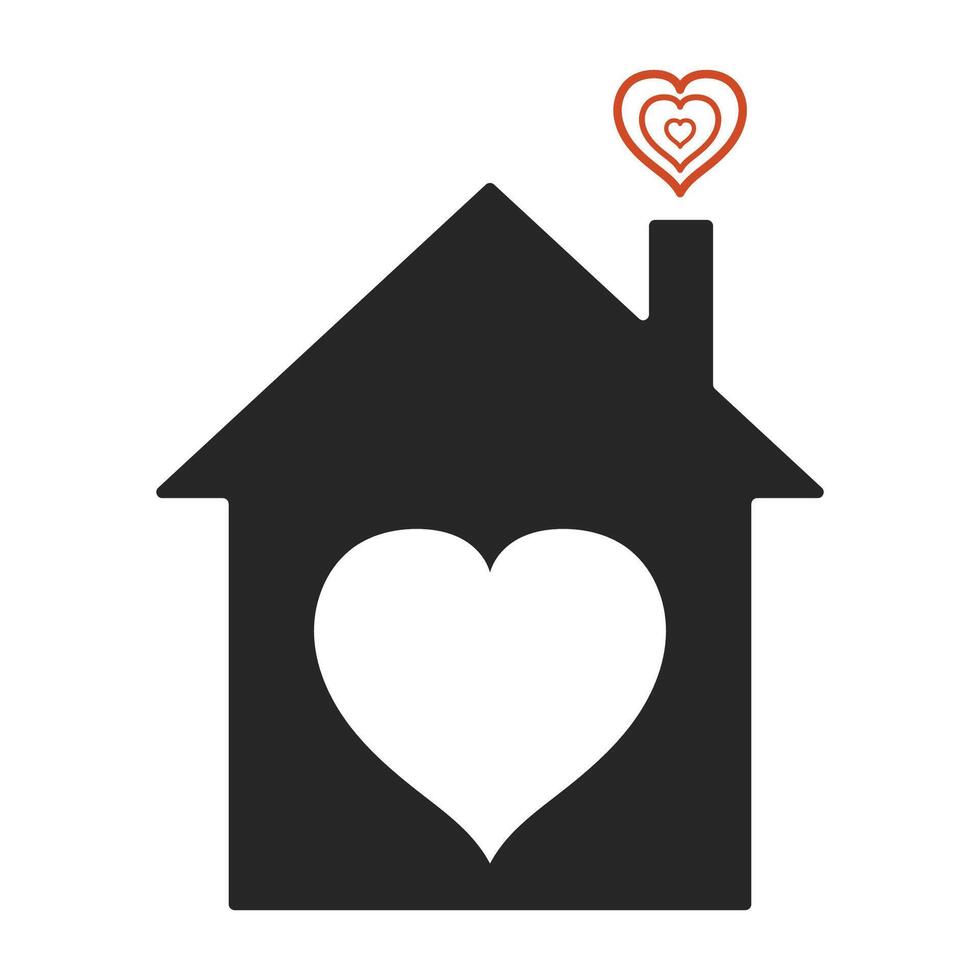 Heartfelt Home Love and Warmth Emanating from a Cozy House vector
