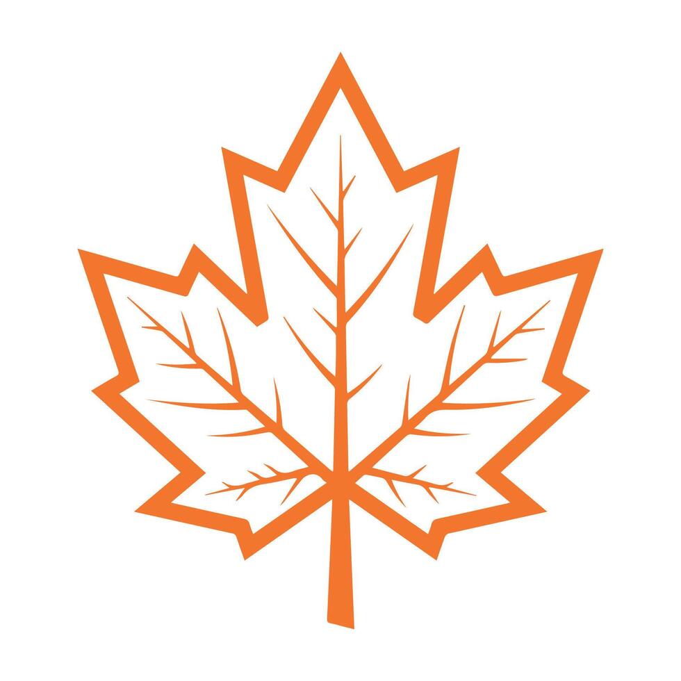 Vibrant Orange Maple Leaf, Canadian Symbol of Autumn and Nature vector