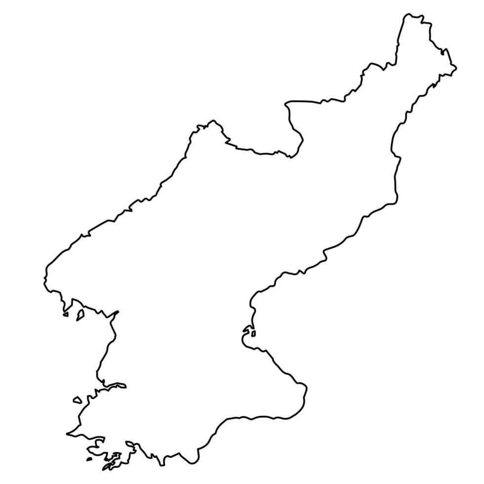 North Korea Outline Map, East Asian Nation Border vector