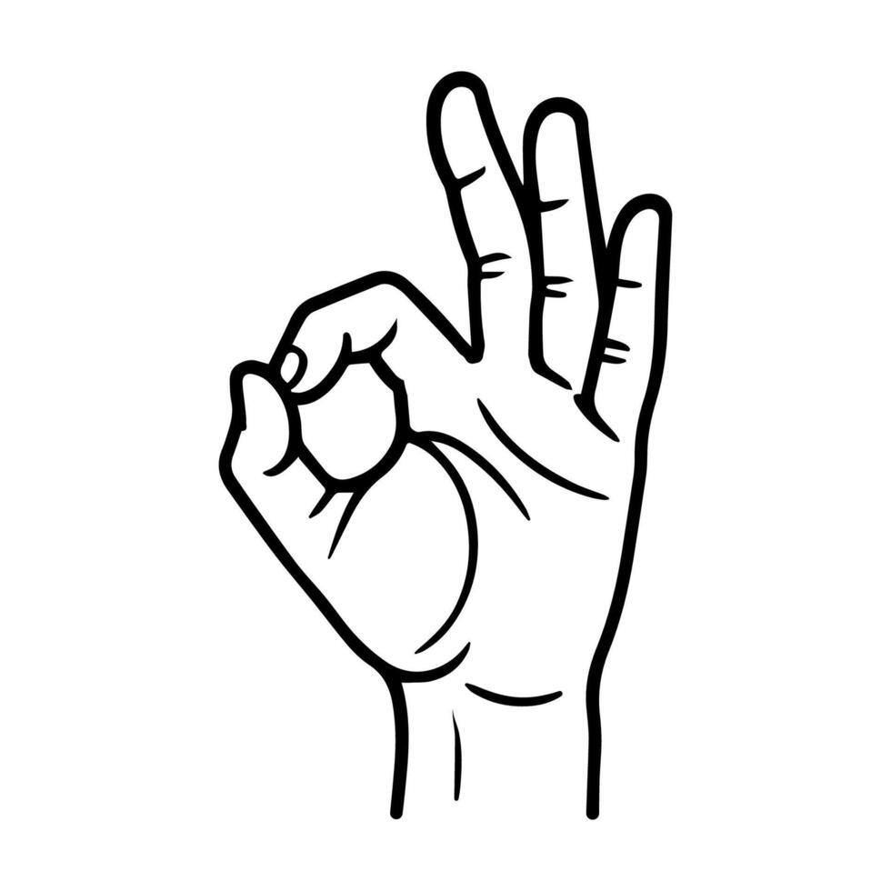 Perfect Hand Sign, OK Gesture of Agreement and Approval vector