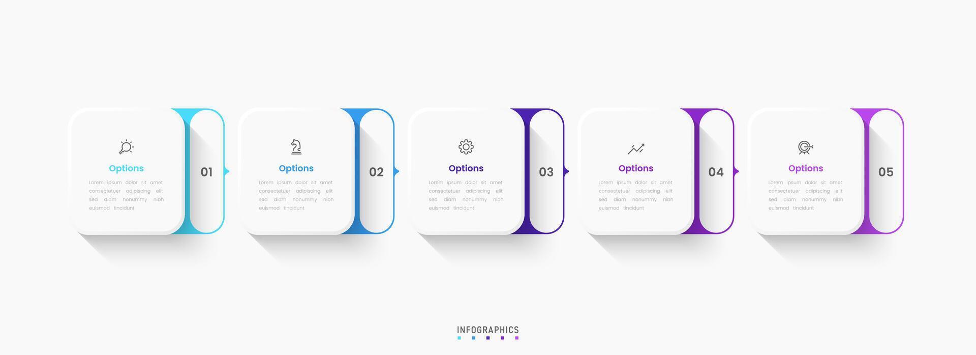 Infographic label design template with icons and 5 options or steps. Can be used for process diagram, presentations, workflow layout, banner, info graph. vector