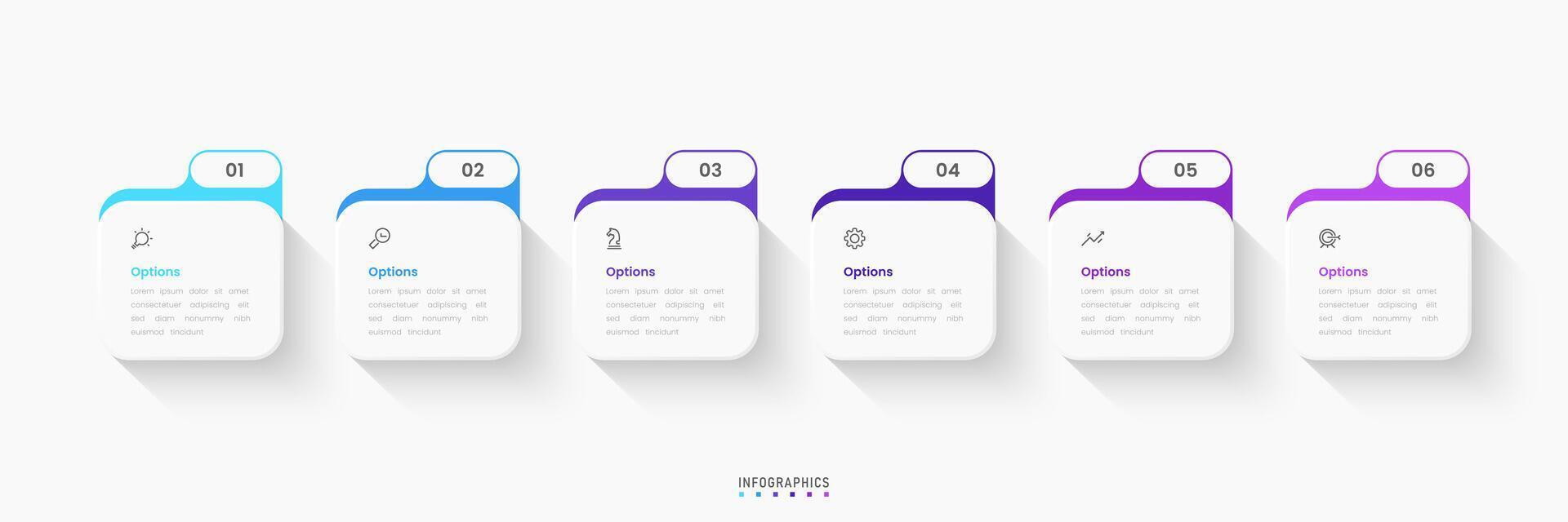 Infographic label design template with icons and 6 options or steps. Can be used for process diagram, presentations, workflow layout, info graph. vector