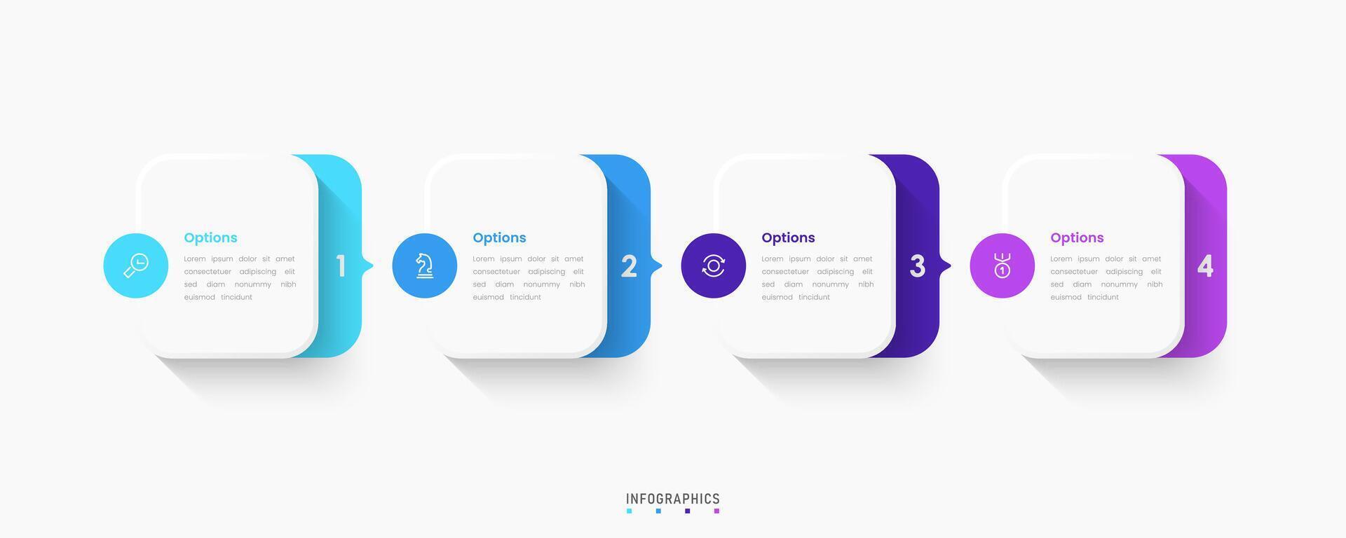 Infographic label design template with icons and 4 options or steps. Can be used for process diagram, presentations, workflow layout, info graph. vector