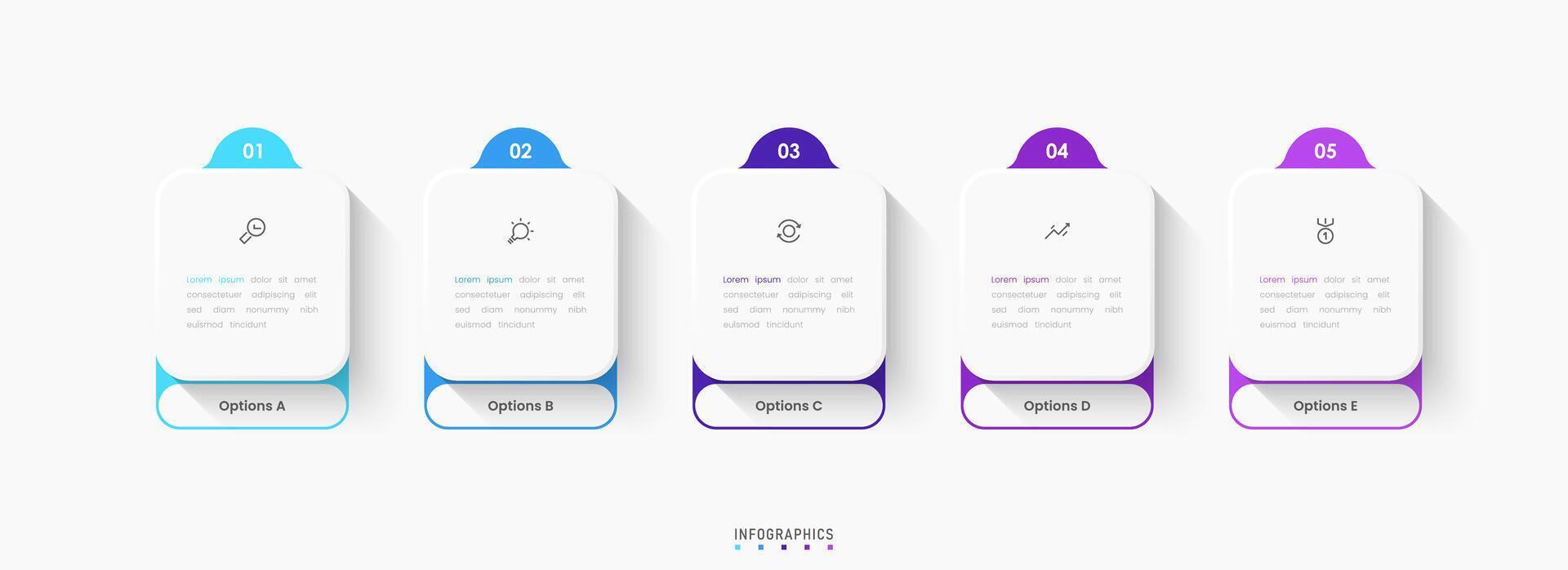Infographic label design template with icons and 5 steps. Can be used for process diagram, presentations, workflow layout, info graph. vector