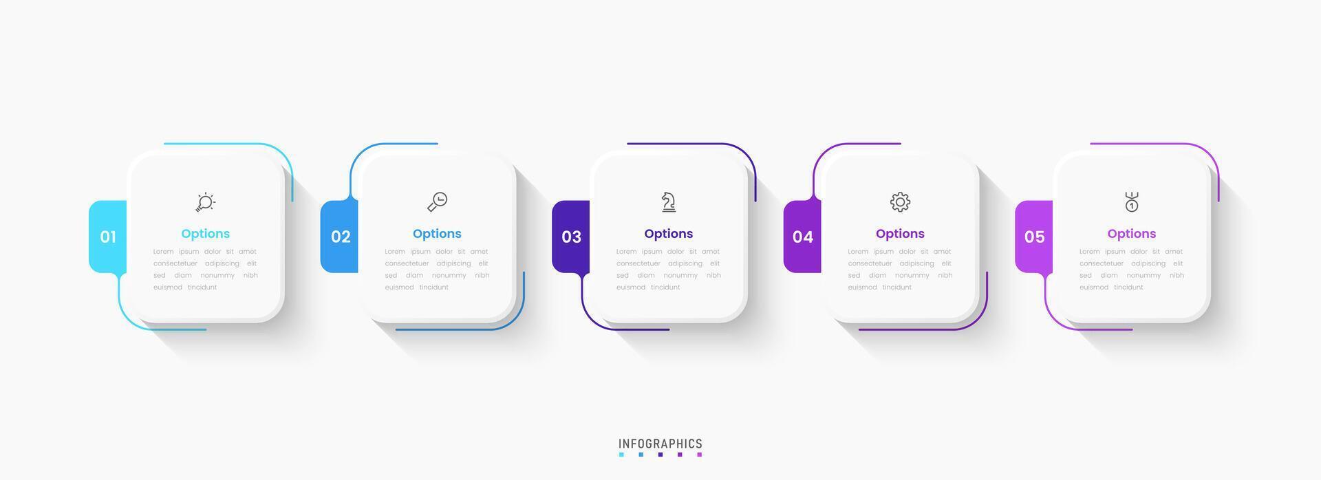 Infographic label design template with icons and 5 options or steps. Can be used for process diagram, presentations, workflow, banner, info graph. vector