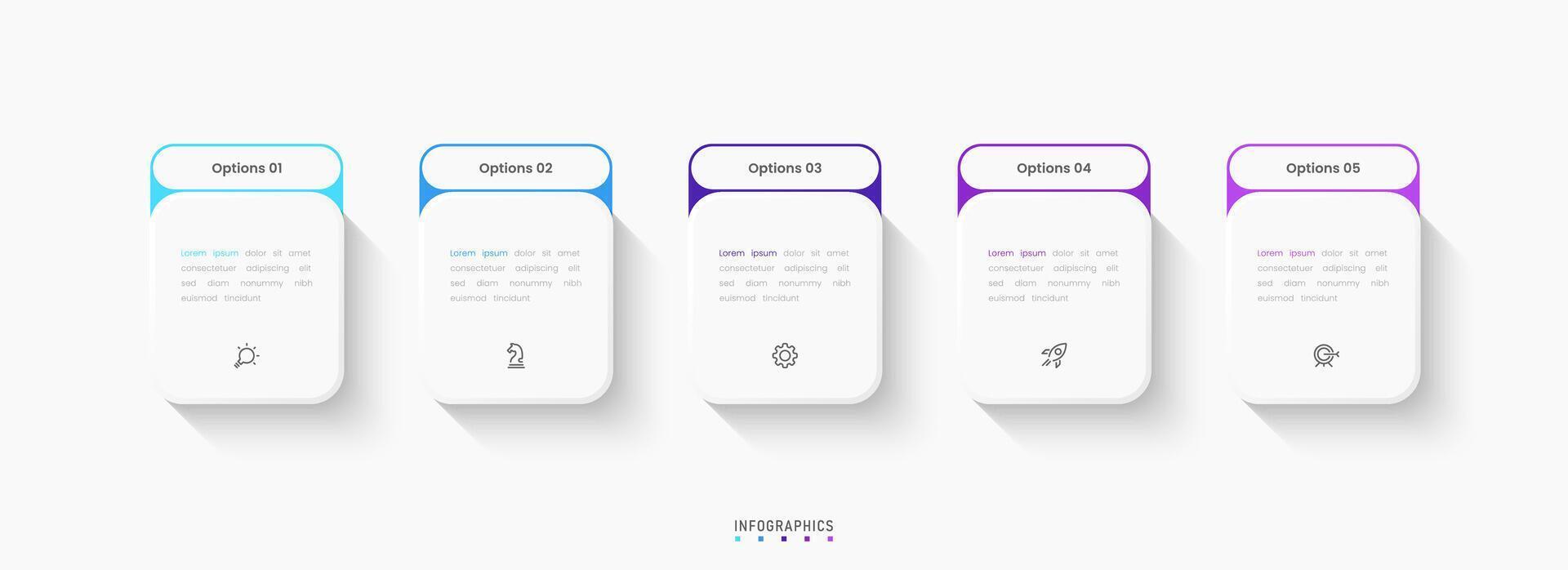 Infographic label design template with icons and 5 steps. Can be used for process diagram, presentations, workflow, info graph. vector