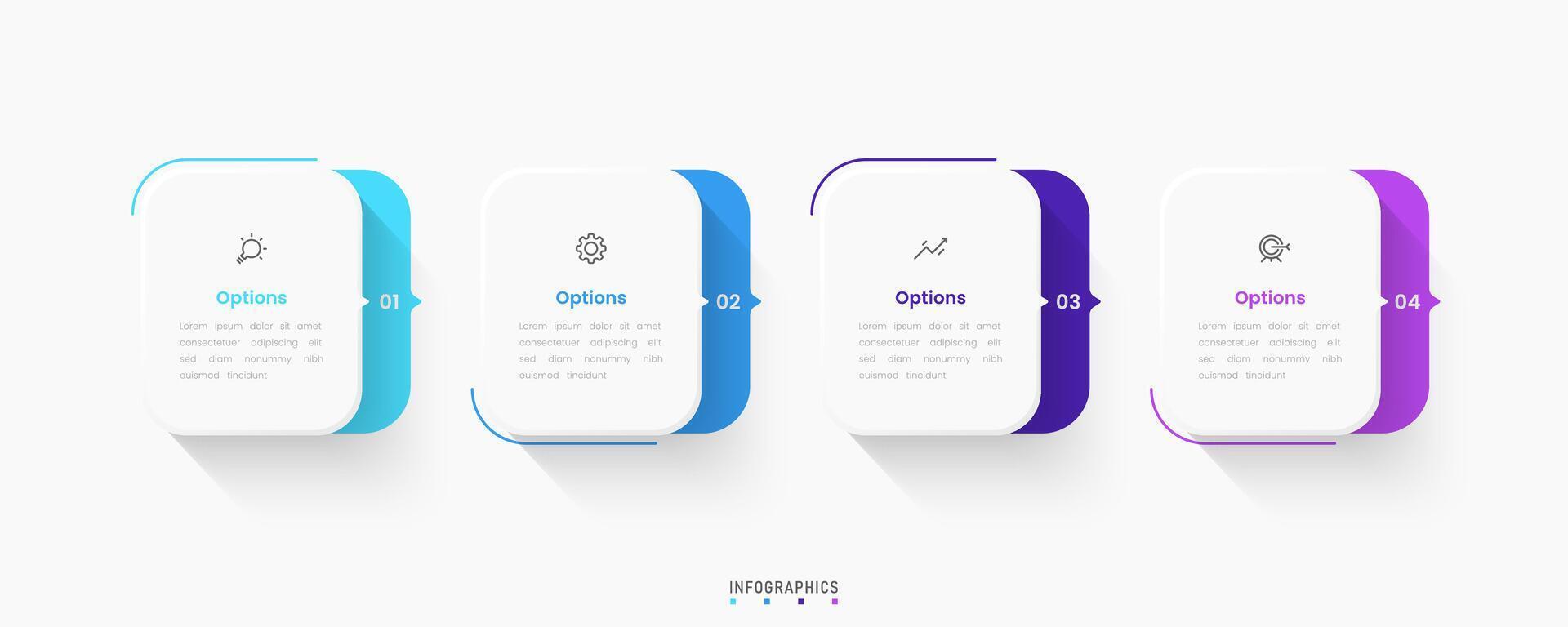 Infographic label design template with icons and 4 options or steps. Can be used for process diagram, presentations, workflow, banner, info graph. vector