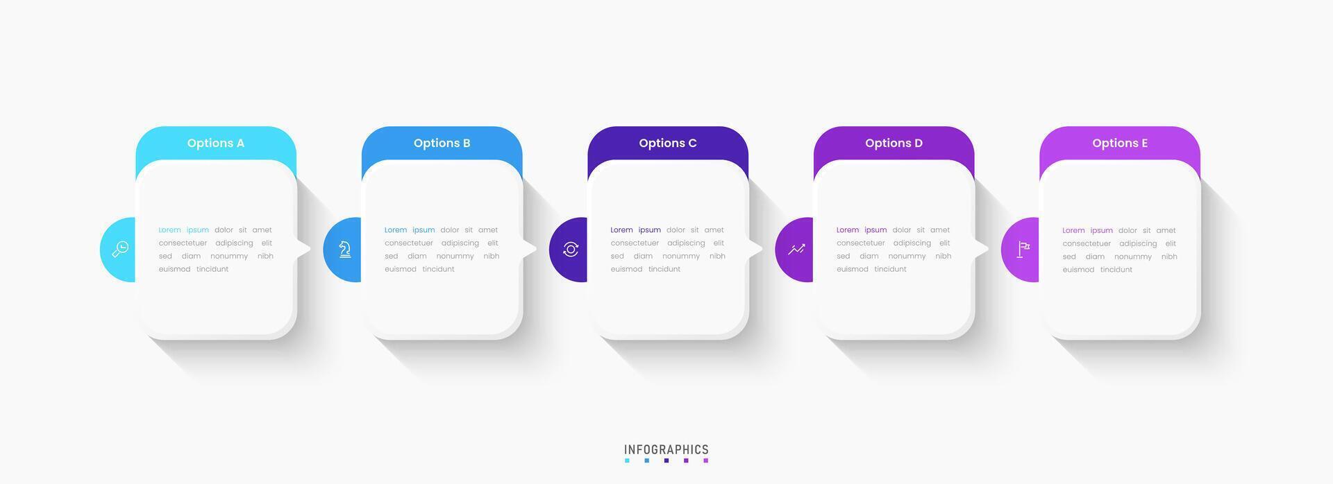Infographic label design template with icons and 5 steps. Can be used for process diagram, presentations, workflow layout, banner, info graph. vector