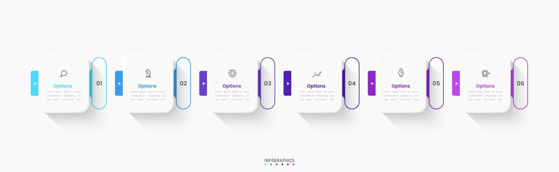 Infographic label design template with icons and 6 options or steps. Can be used for process diagram, presentations, workflow, banner, info graph. vector