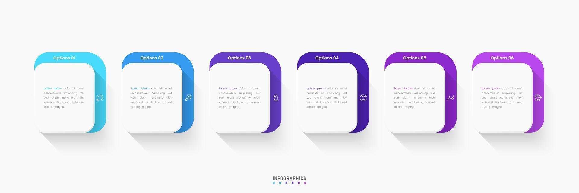 Infographic label design template with icons and 6 options. Can be used for process diagram, presentations, workflow layout, info graph. vector