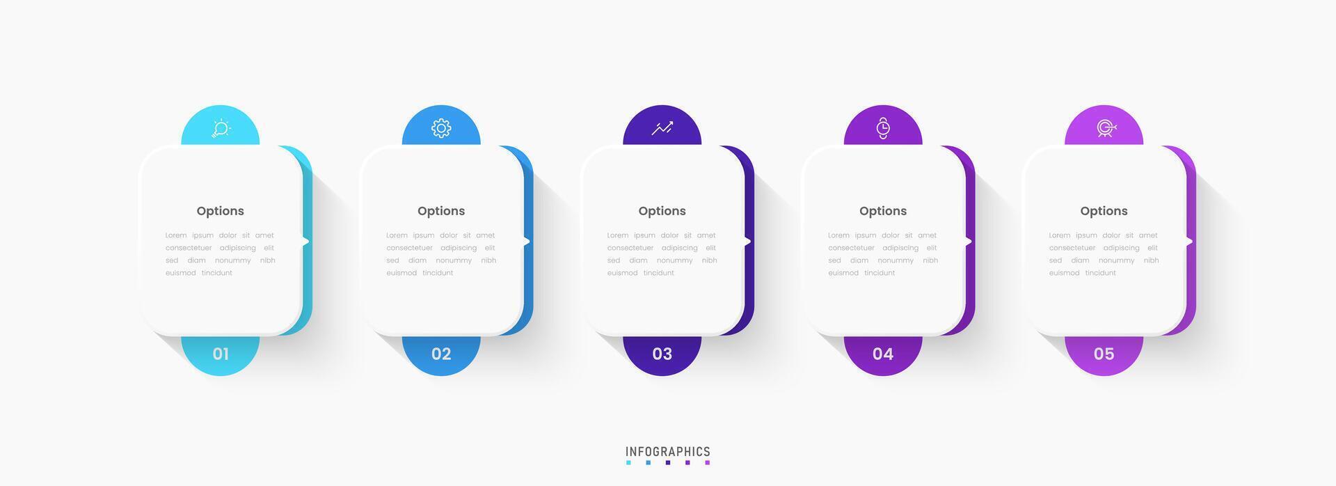 Infographic label design template with icons and 5 options. Can be used for process diagram, presentations, workflow layout, banner, flow chart, info graph. vector