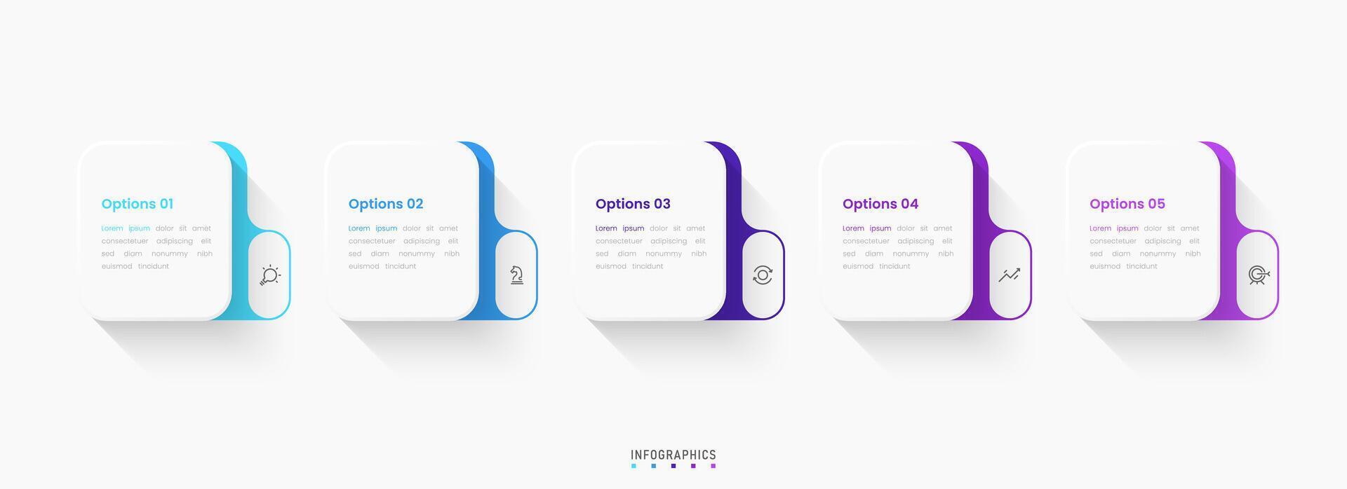 Infographic label design template with icons and 5 options. Can be used for process diagram, presentations, workflow, info graph. vector