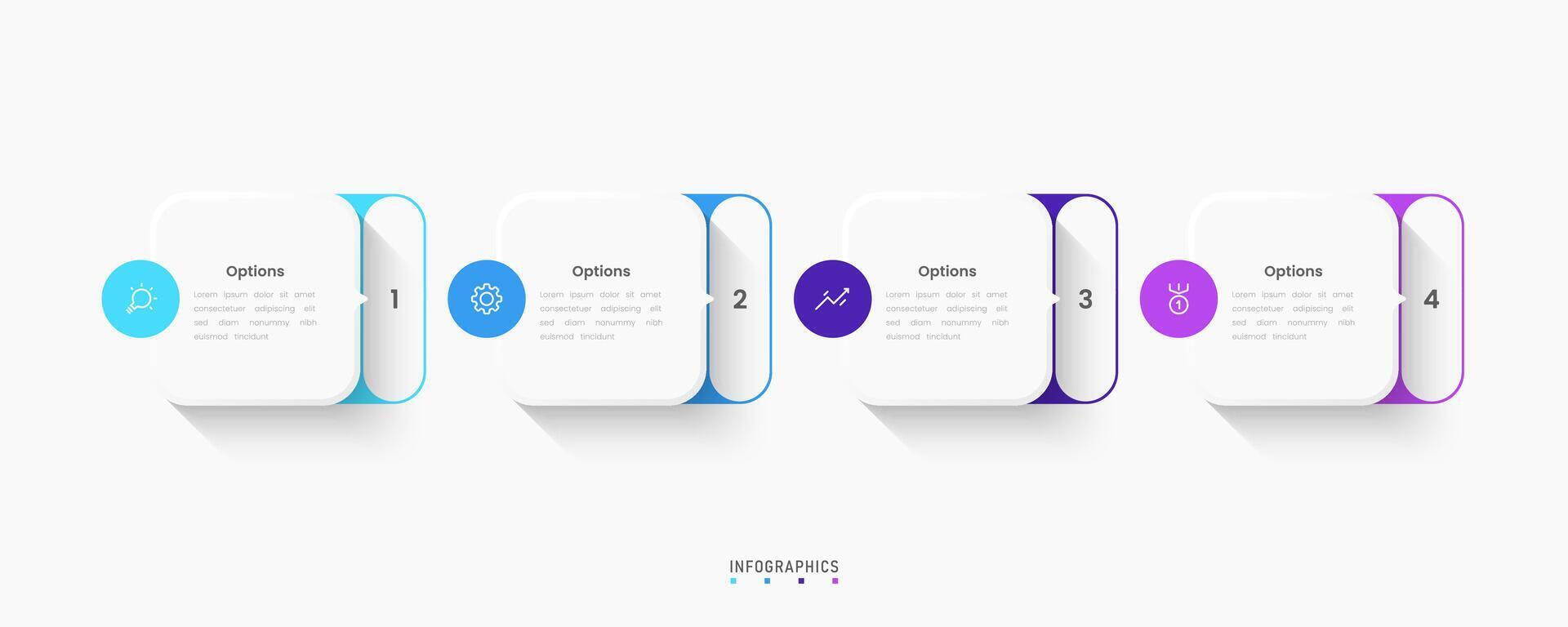 Infographic label design template with icons and 4 options. Can be used for process diagram, presentations, workflow layout, flow chart, info graph. vector