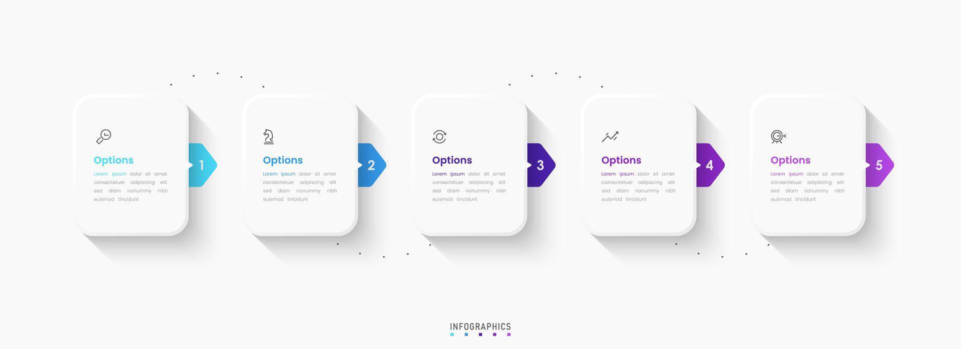 Infographic label design template with icons and 5 options or steps. Can be used for process diagram, presentations, workflow layout, info graph. vector