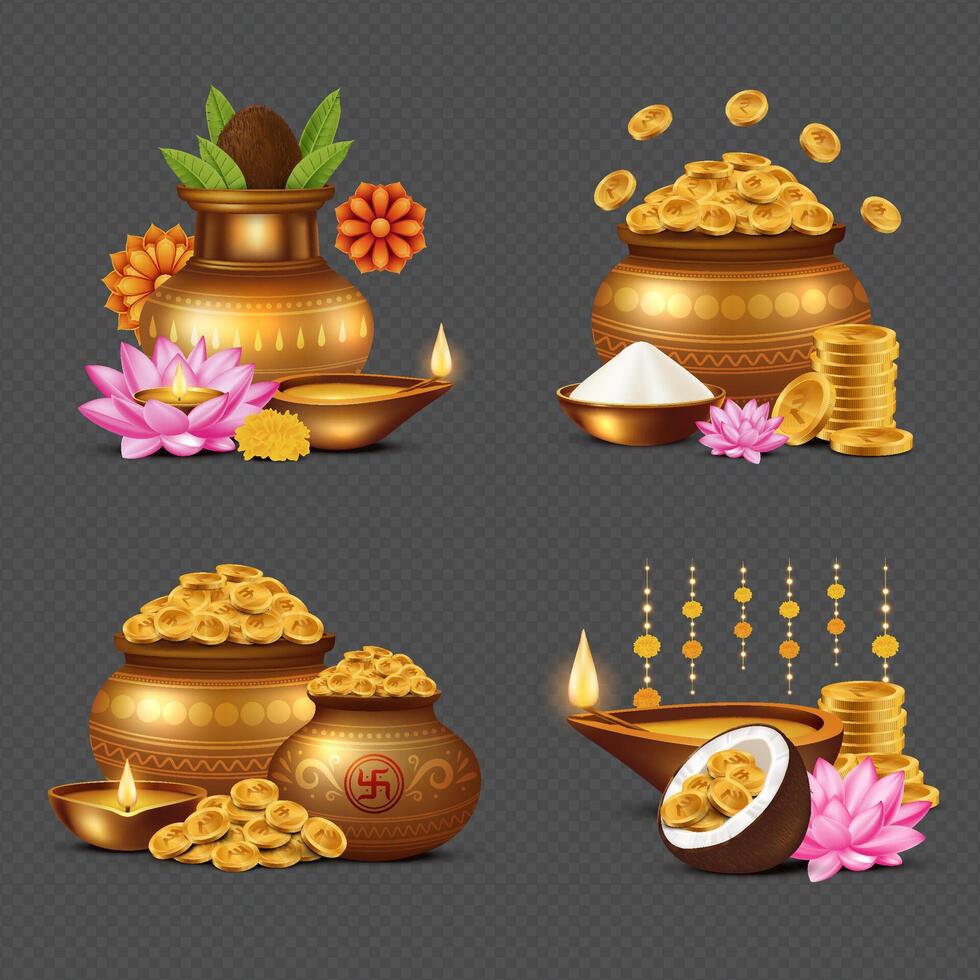 Akshaya Tritiya Golden Element Collection vector