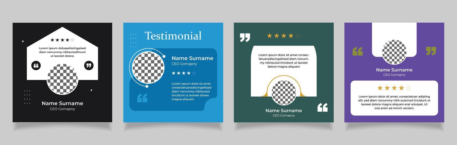 modern client review social media post template vector