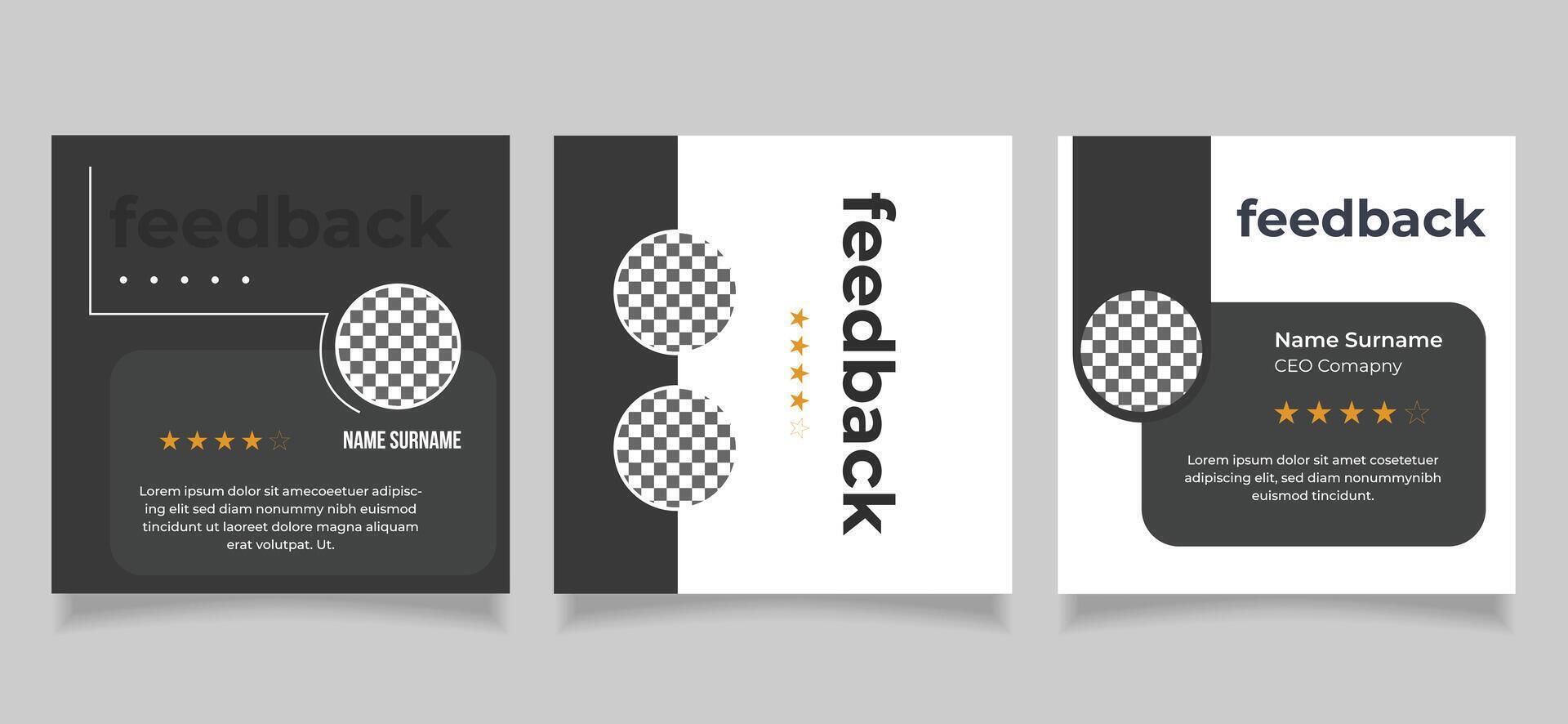 modern client review social media instagram post template vector