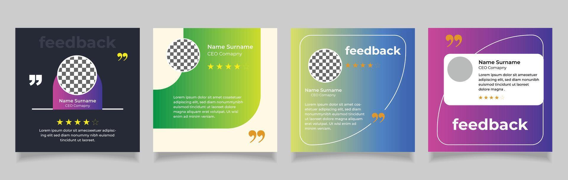 Client testimonials or customer feedback social media post web banner template vector