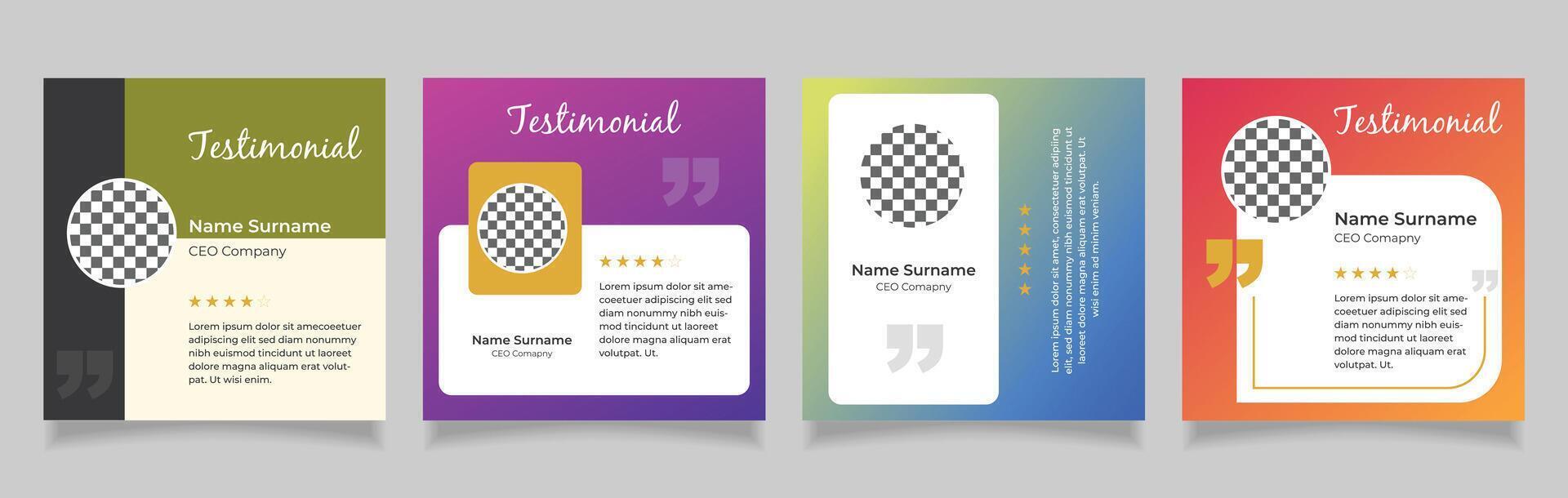 Customer feedback testimonial social media post web banner vector