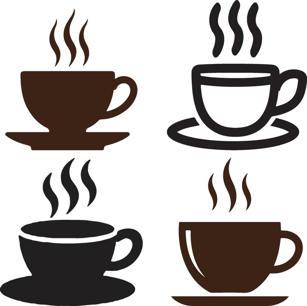 Black and White Steaming Mug Logo Design vector