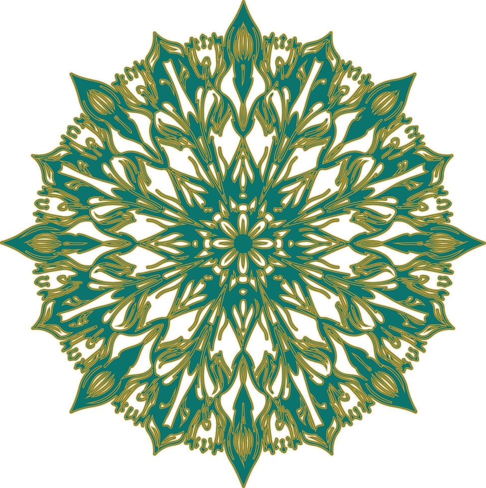 Geometric Mandala Art with Floral Motifs vector