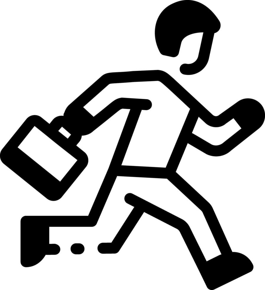 A linear style icon of running late character vector