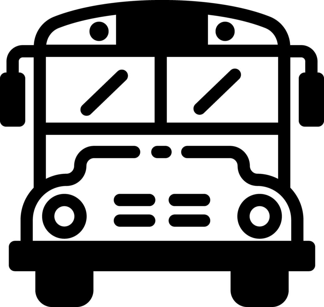A linear style icon of a school bus vector