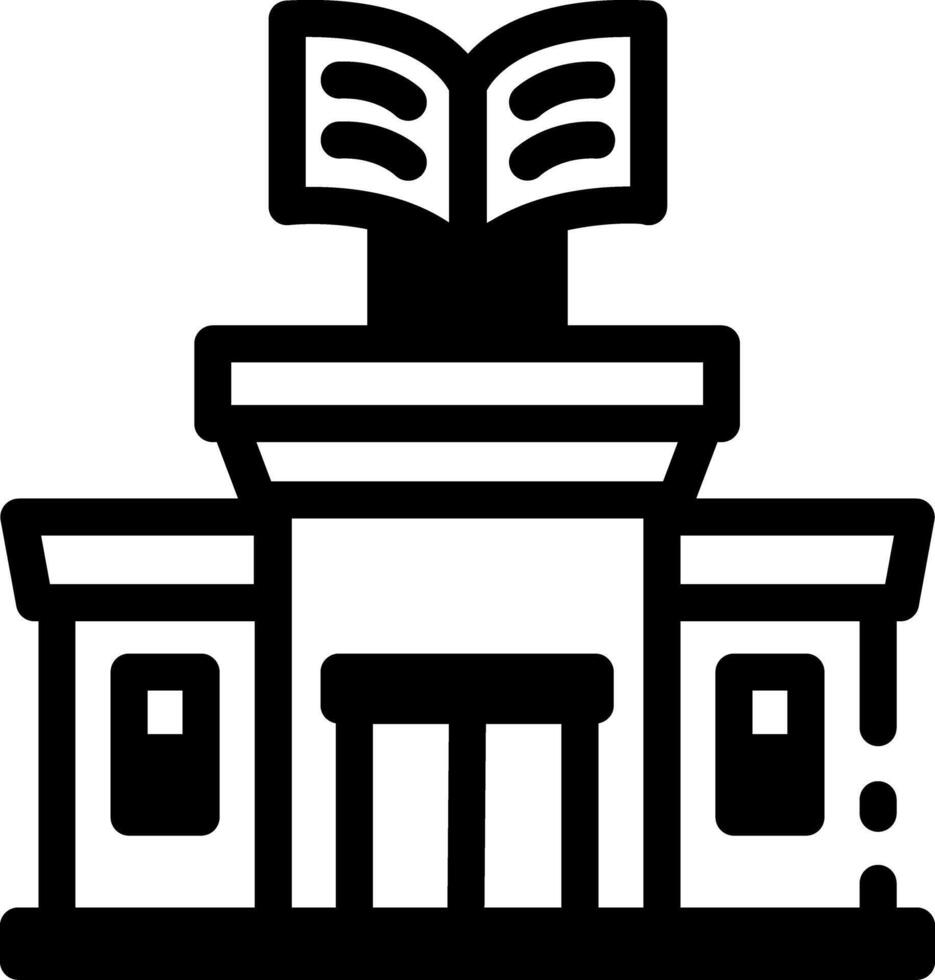 A linear style icon of a school library vector
