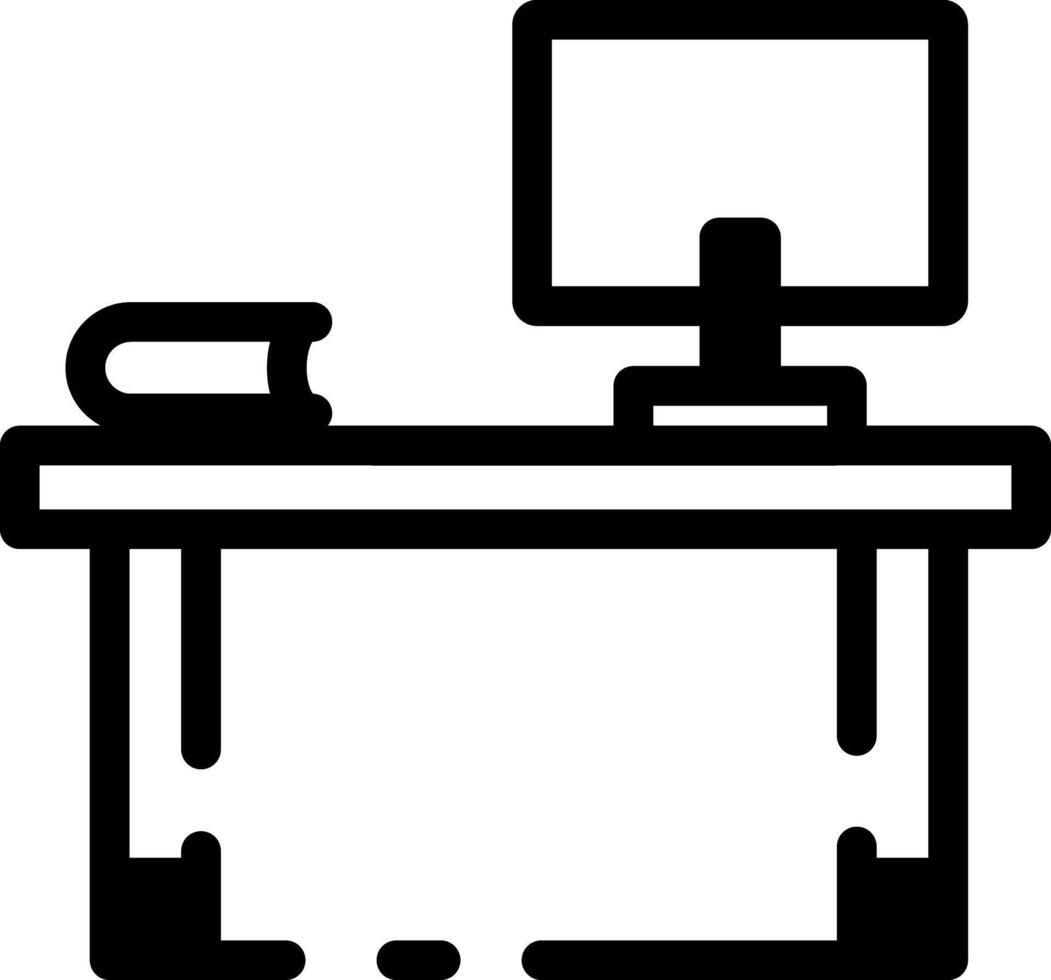 A linear style icon of a study desk vector