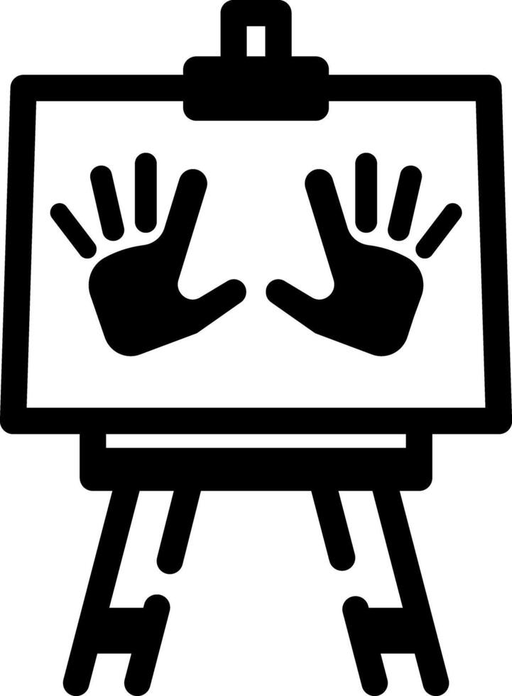 A canvas board depicting an art class, line icon vector