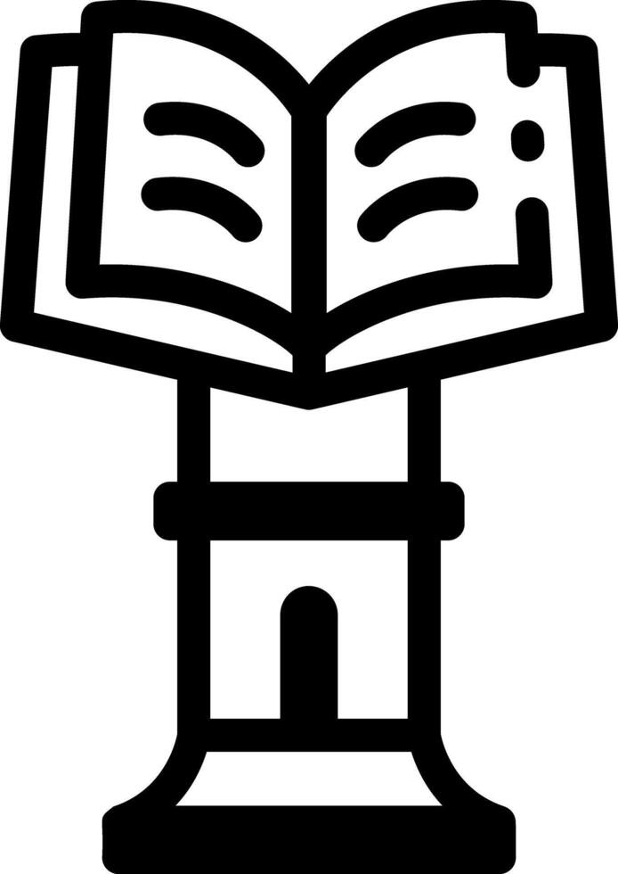 A linear style icon of a book stand vector