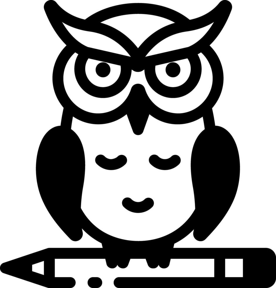 A line style icon of a wisdom owl vector