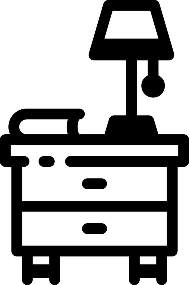 A linear style icon of a reading lamp vector