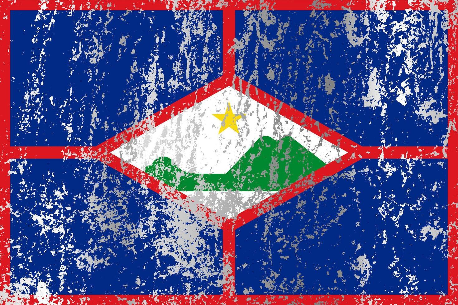 Sint Eustatius flag with grunge effect. vector