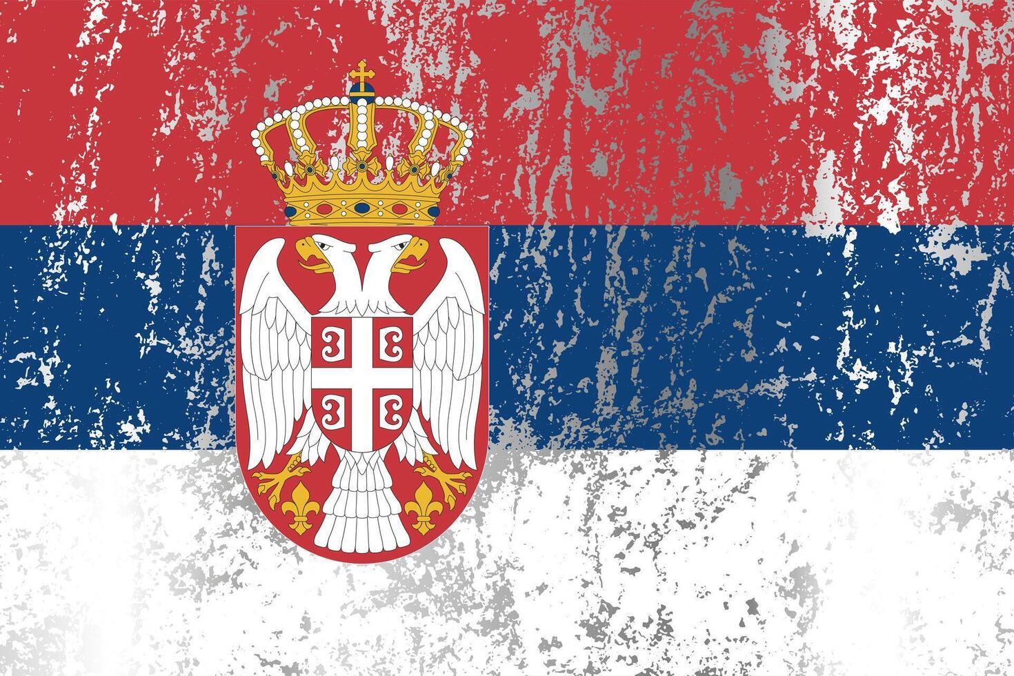 Serbia flag with grunge effect. vector