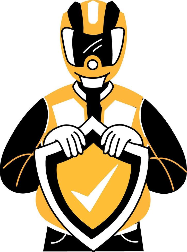 A hand drawn illustration showing rider insurance vector