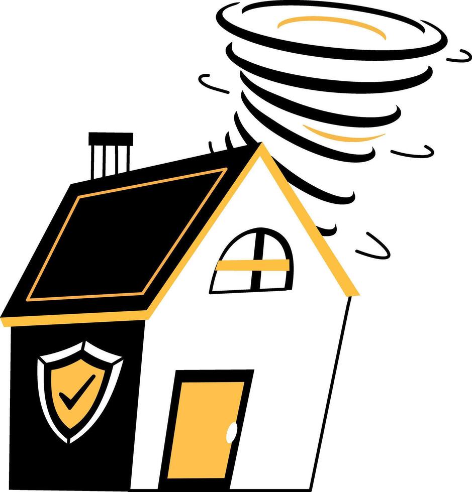 A hand drawn illustration depicting disaster insurance vector