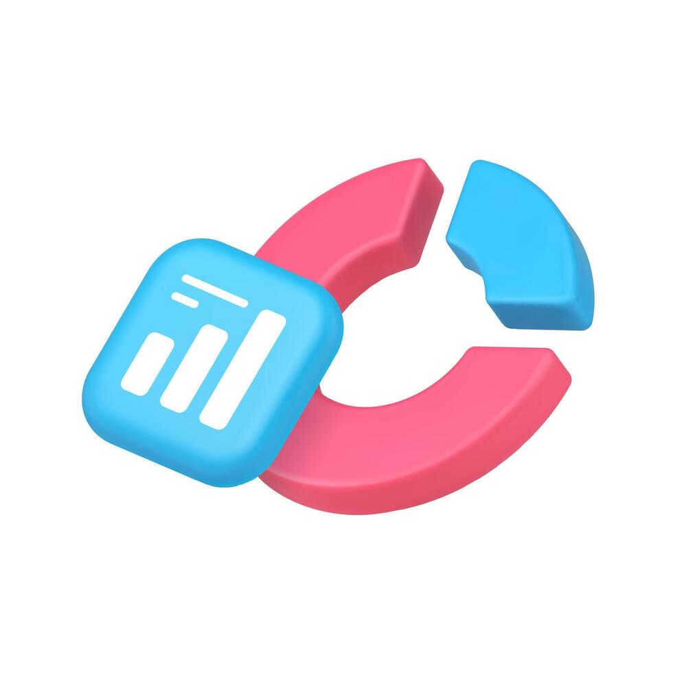 Business financial analyzing accounting stock trade investment 3d icon realistic illustration vector