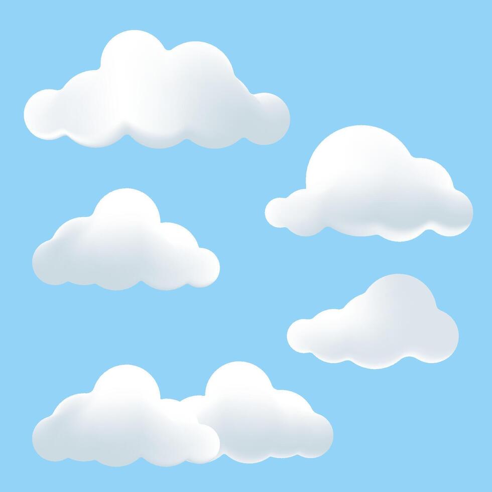 cartoon white clouds vector
