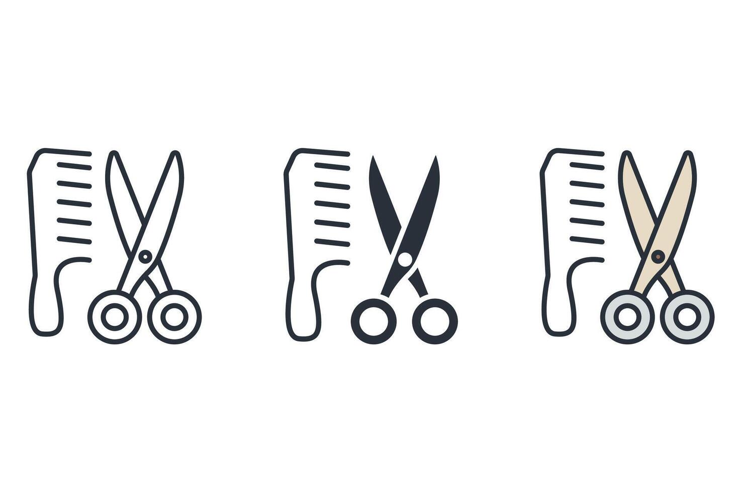 hair salon icons set vector