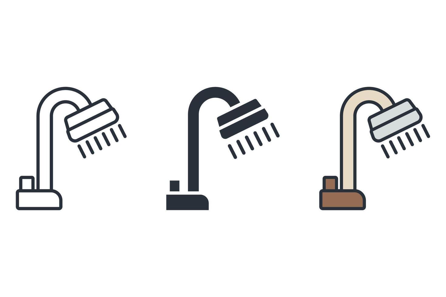 shower icons isolated on White Background. vector