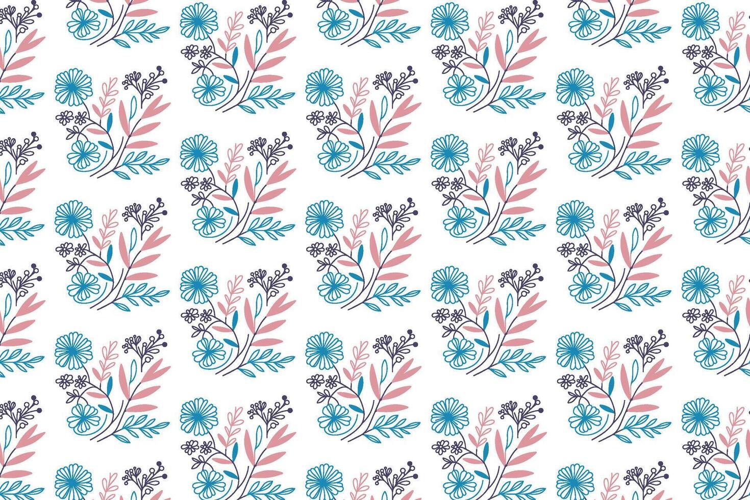 floral pattern tile with one line flower and stem design perfect for nature wallpaper textile print and decorative backgrounds vector