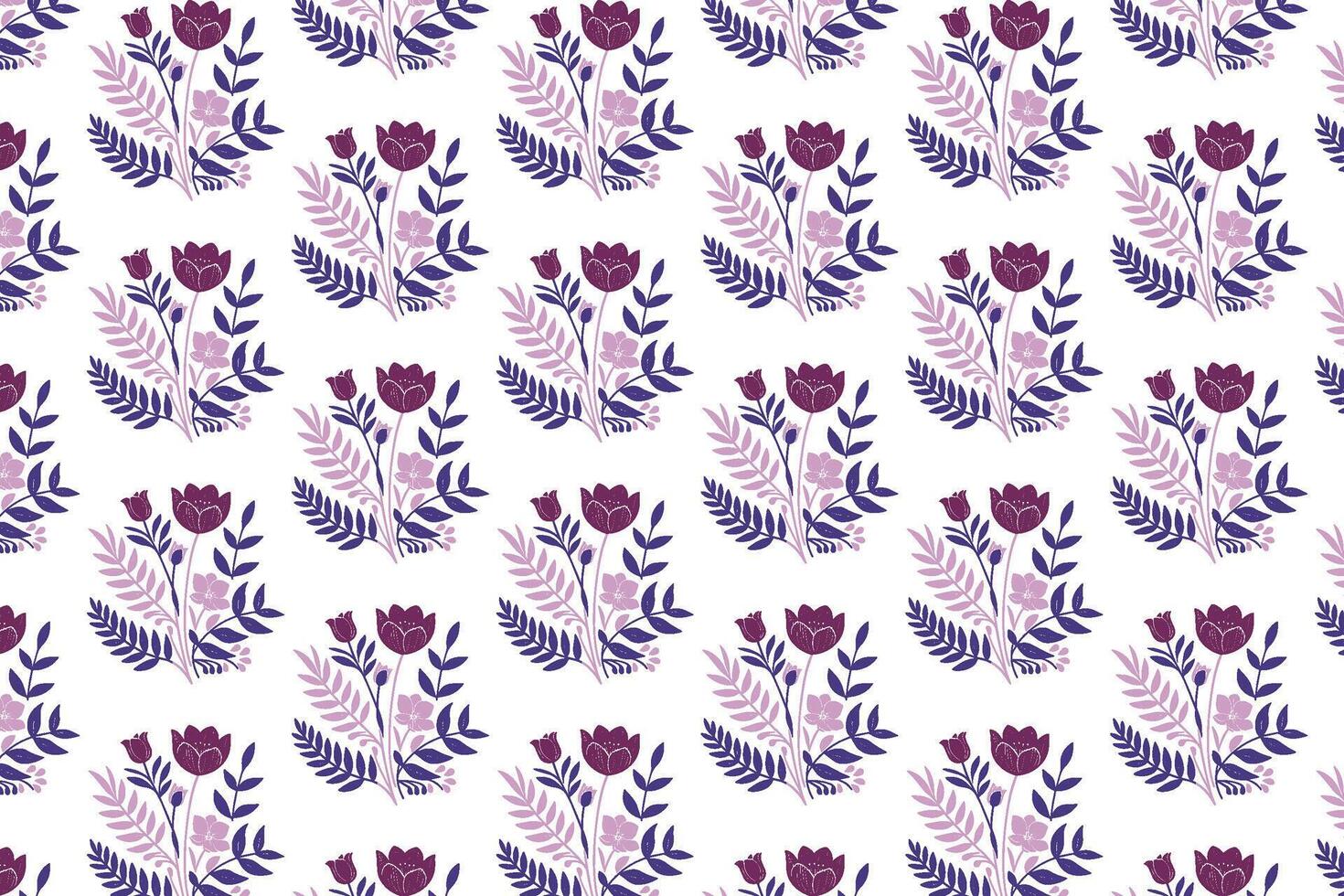 flower stem inspired sketch tile pattern with one line botanical art for textile wrapping card backgrounds and surface prints vector