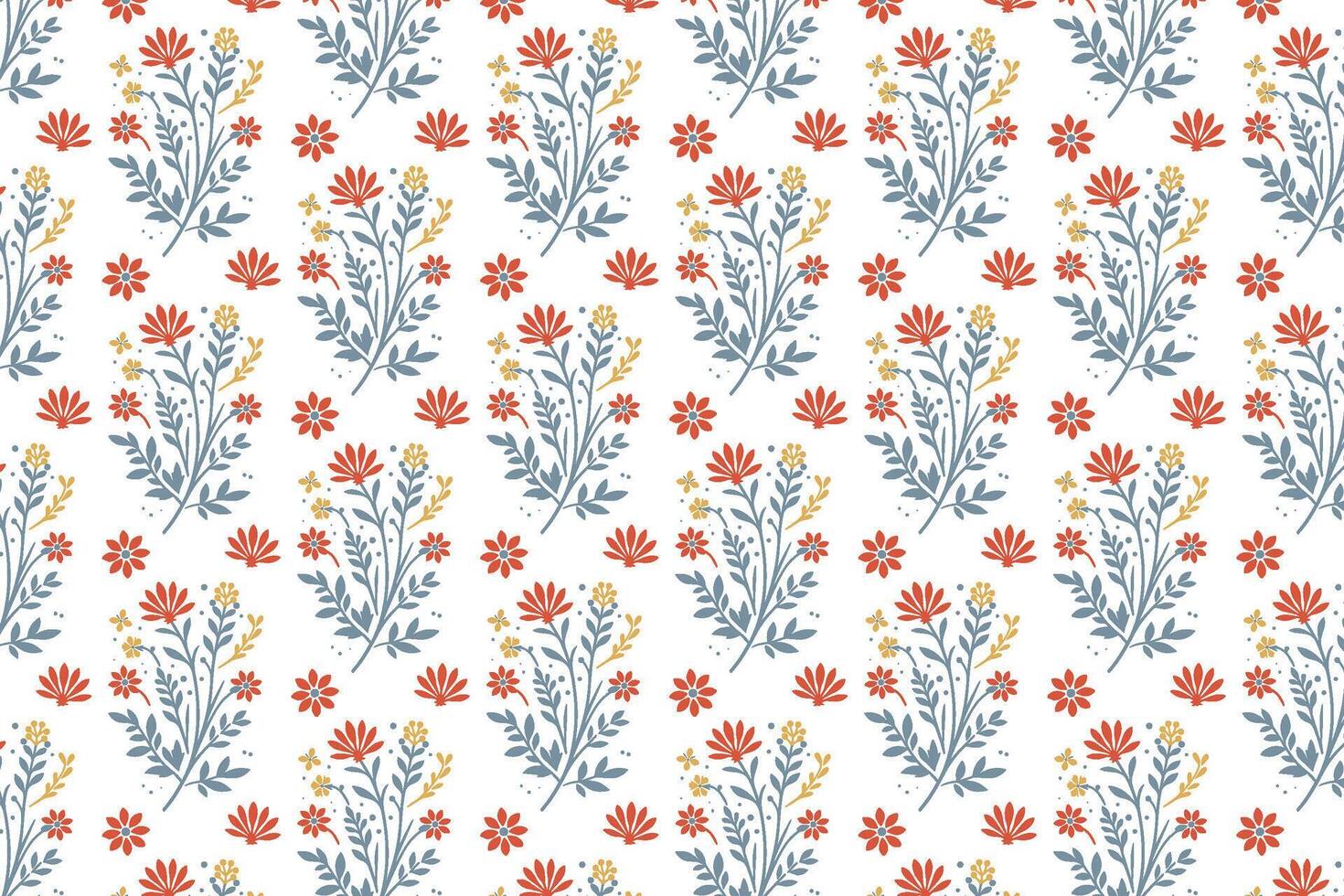 modern seamless botanical flower pattern with artistic floral drawings decorative leaves and natural blossom textures ideal for textiles fashion and background design vector